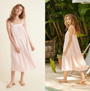 MARINE layer Corinne  Square Neck Midi Dress